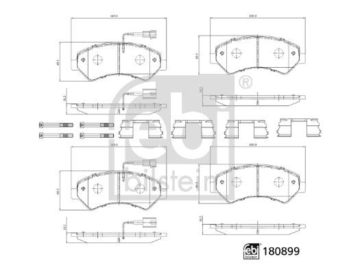 FEBI BILSTEIN Комплект тормозных колодок, дисковый тормоз 180899